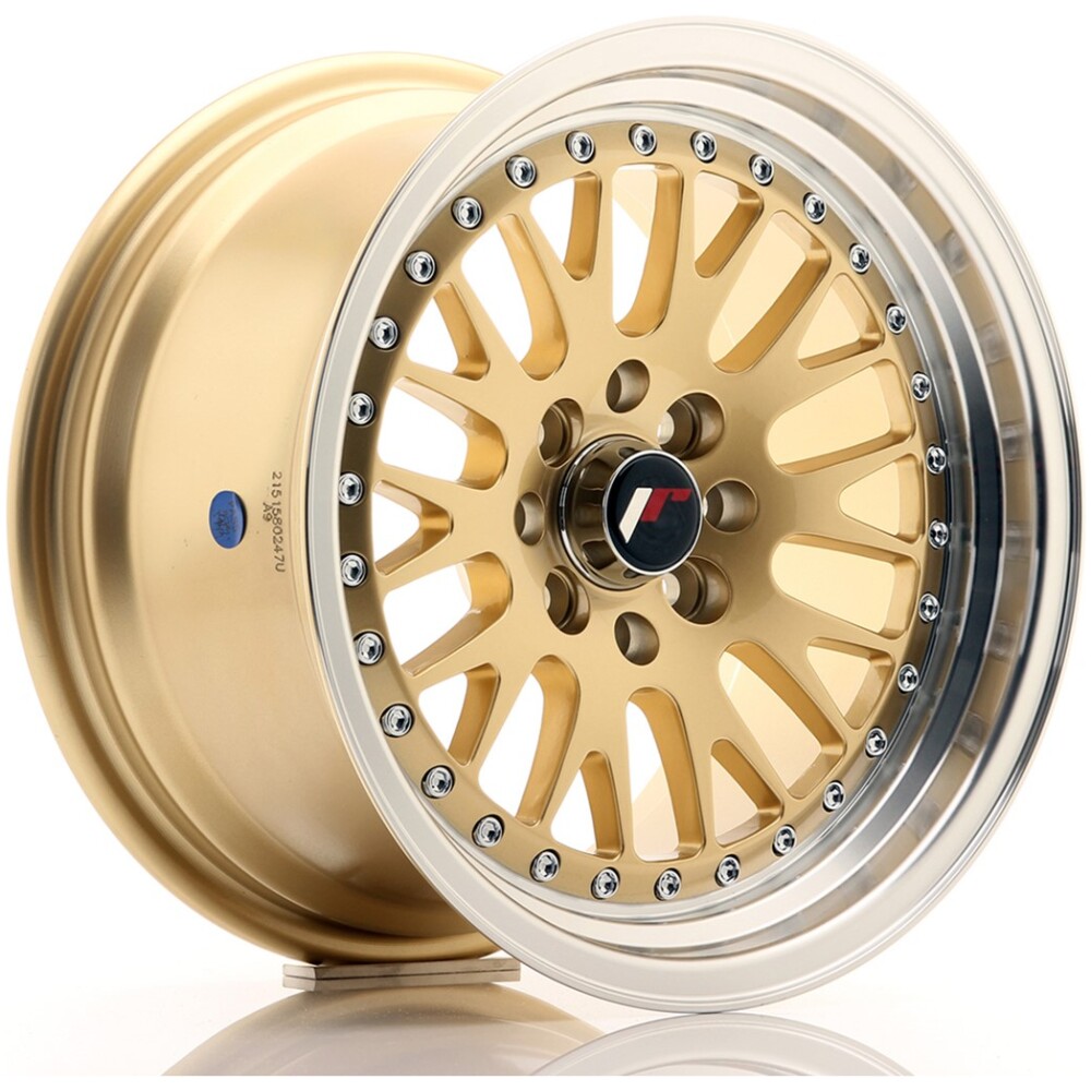 JR Wheels JR10 15x8 ET15 4x100/114 Gold w/ Machined Lip