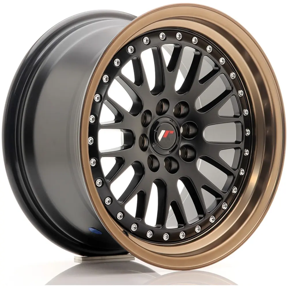 JR Wheels JR10 16x8 ET20 4x100/108 Matt Black w/ Bronze Lip