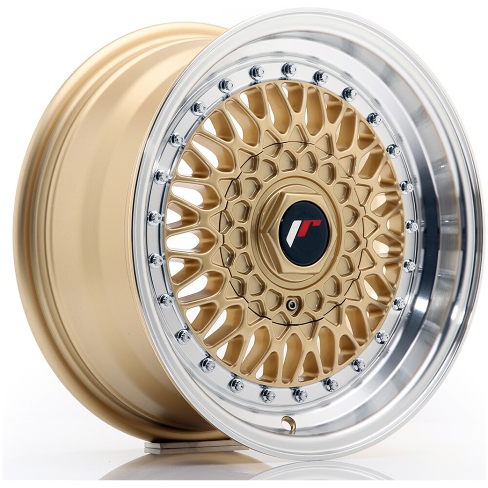 JR Wheels JR9 15x7 ET20 4x100/108 Gold w/ Machined Lip