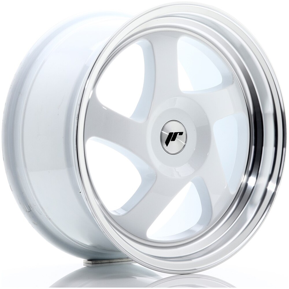 JR Wheels JR15 17x8 ET35 BLANK White w/ Machined Lip