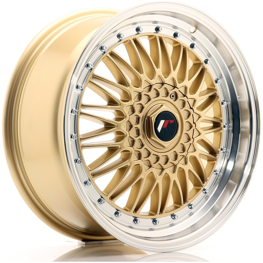 JR Wheels JR9 18x8 ET35-40 BLANK Gold w/ Machined Lip