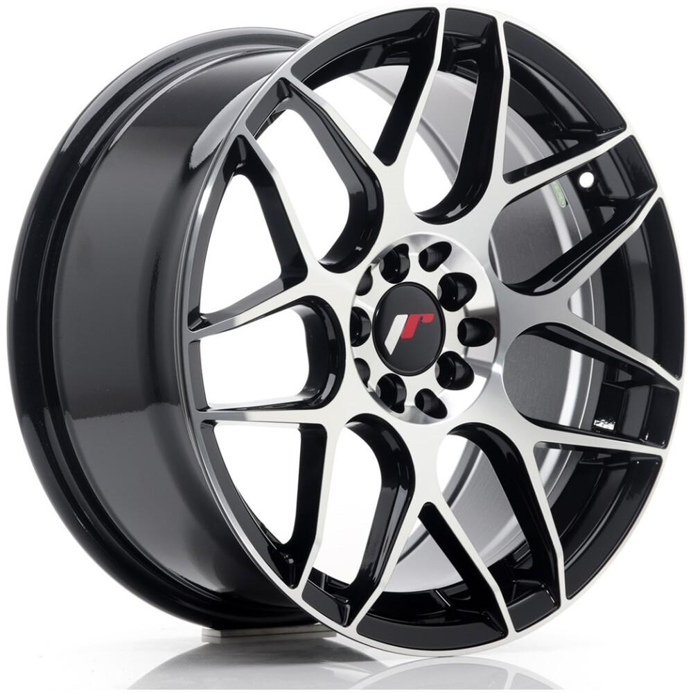 JR Wheels JR18 17x8 ET35 5x100/114 Gloss Black Machined Face