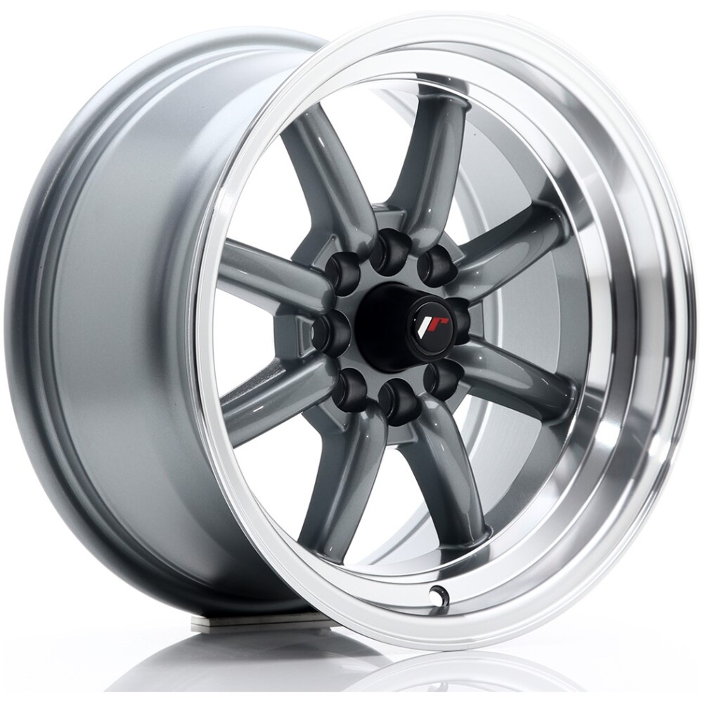 JR Wheels JR19 15x8 ET0 4x100/114 Gun Metal w/ Machined Lip