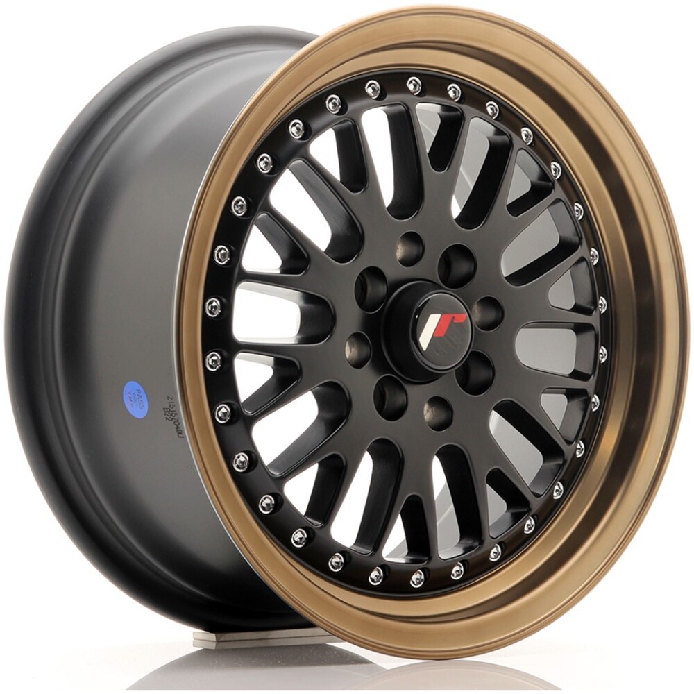 JR Wheels JR10 15x7 ET30 4x100/108 Matt Black w/ Bronze Lip