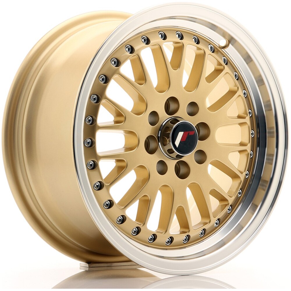 JR Wheels JR10 15x7 ET30 4x100/108 Gold w/ Machined Lip