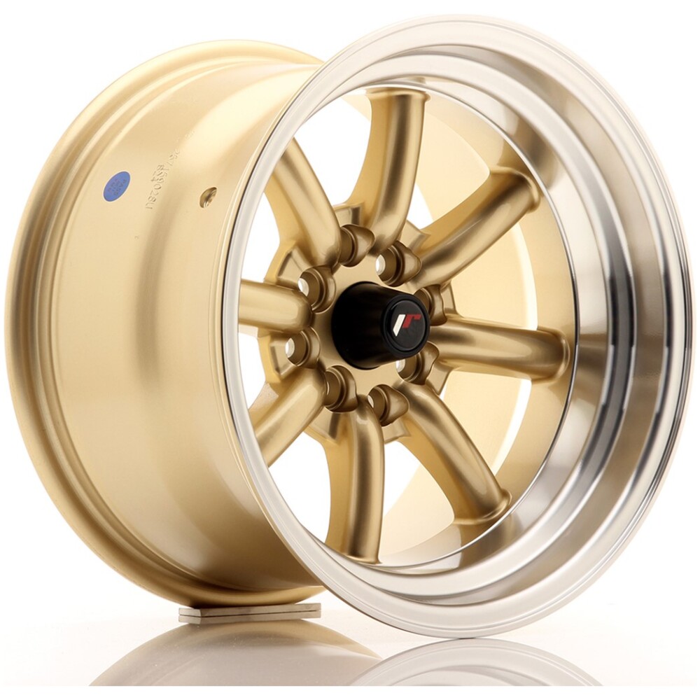 JR Wheels JR19 15x9 ET-13 4x100/114 Gold w/ Machined Lip