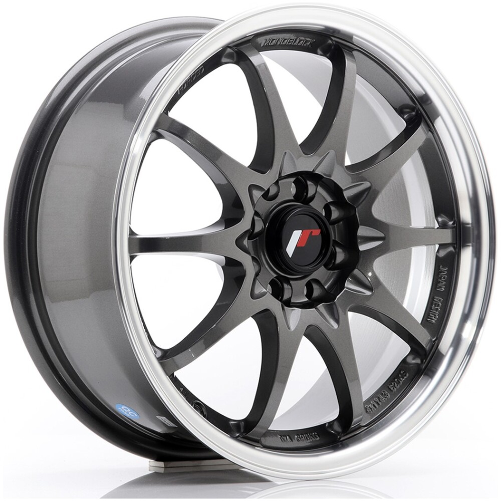 JR Wheels JR5 16x7 ET30 4x100/108 Gun Metal w/ Machined Lip