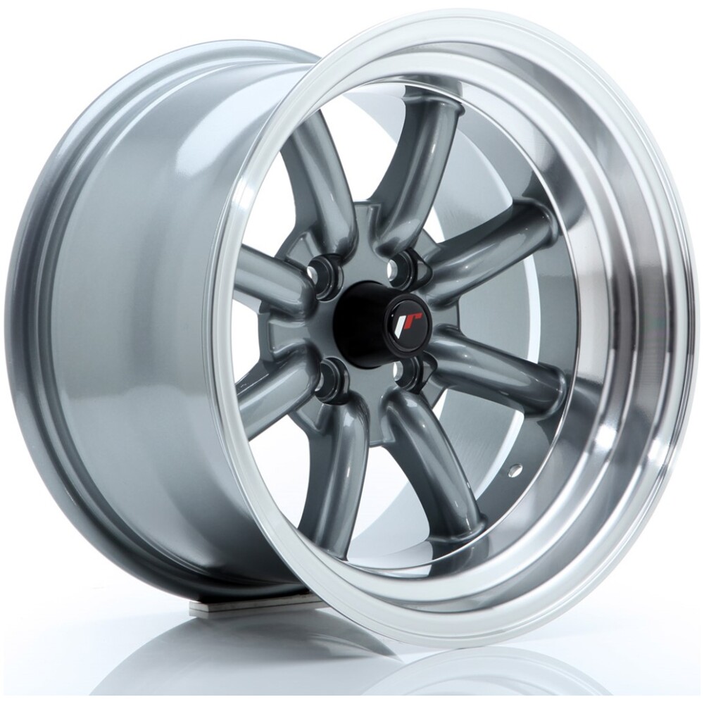 JR Wheels JR19 15x9 ET-13 4x100 Gun Metal w/ Machined Lip