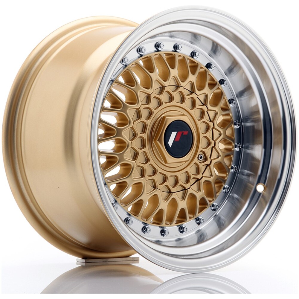 JR Wheels JR9 15x9 ET10 4x100/108 Gold w/ Machined Lip