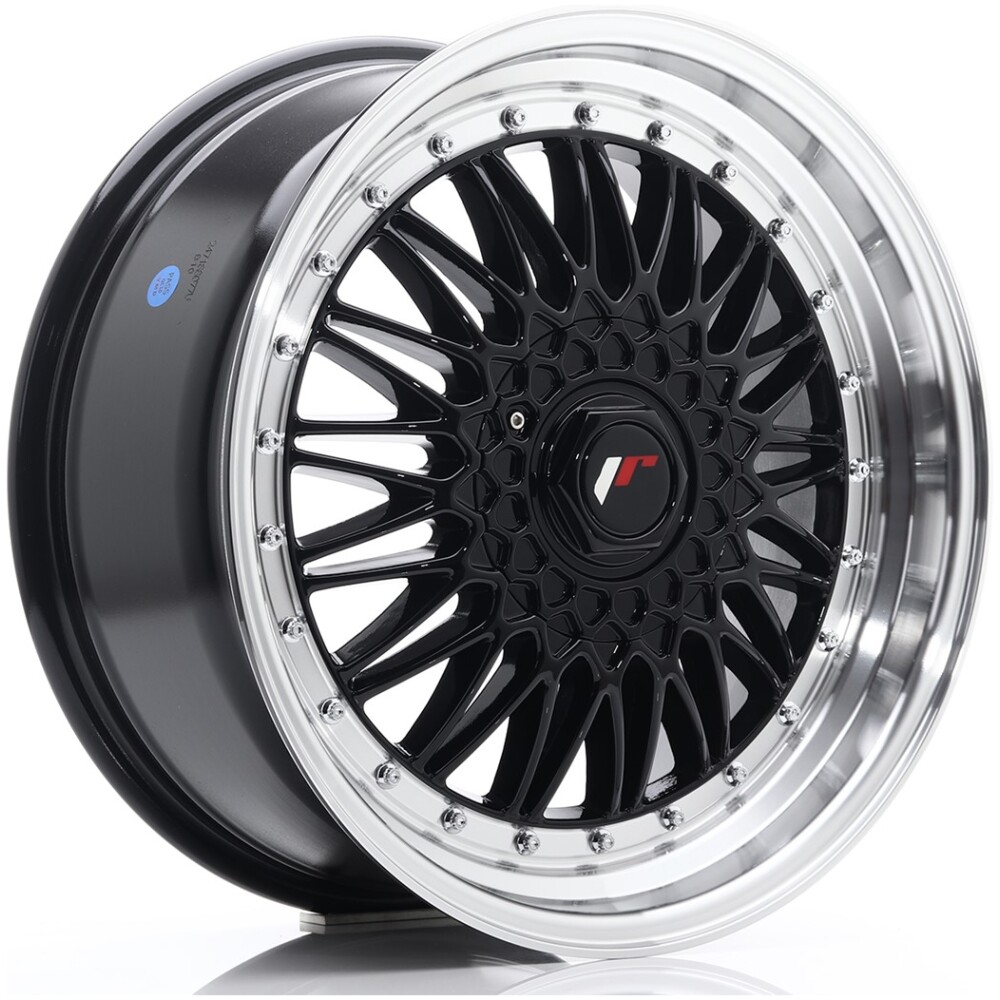 JR Wheels JR9 18x8 ET35-40 BLANK Gloss Black w/ Machined Lip