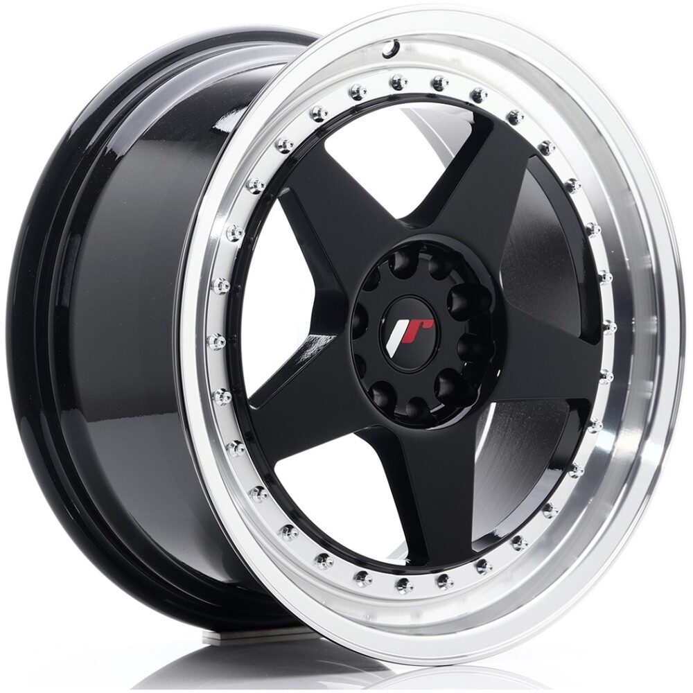 JR Wheels JR6 18x8,5 ET22 5x114,3/120 Gloss Black w/ Machined Lip