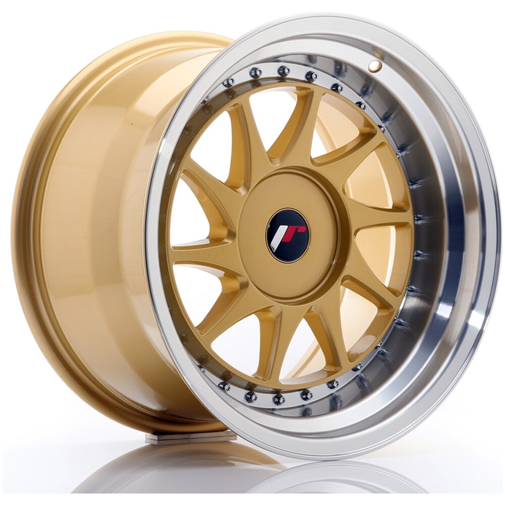 JR Wheels JR26 17x10 ET20-25 BLANK Gold w/ Machined Lip