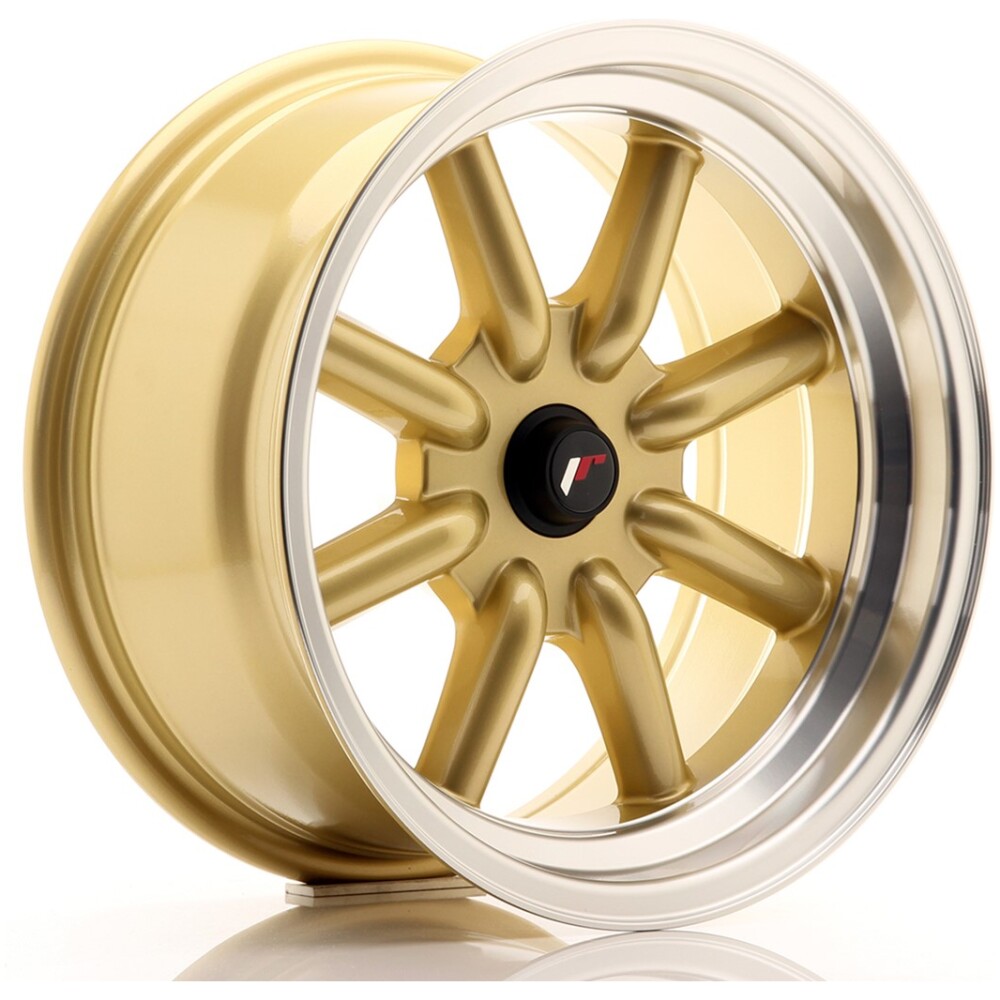 JR Wheels JR19 16x8 ET-20-0 BLANK Gold w/ Machined Lip