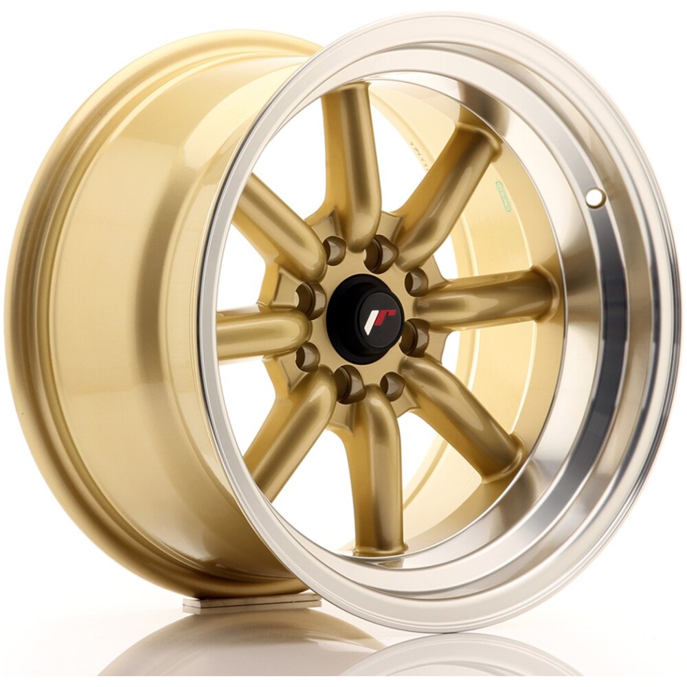 JR Wheels JR19 16x9 ET-15 4x100/114 Gold w/ Machined Lip