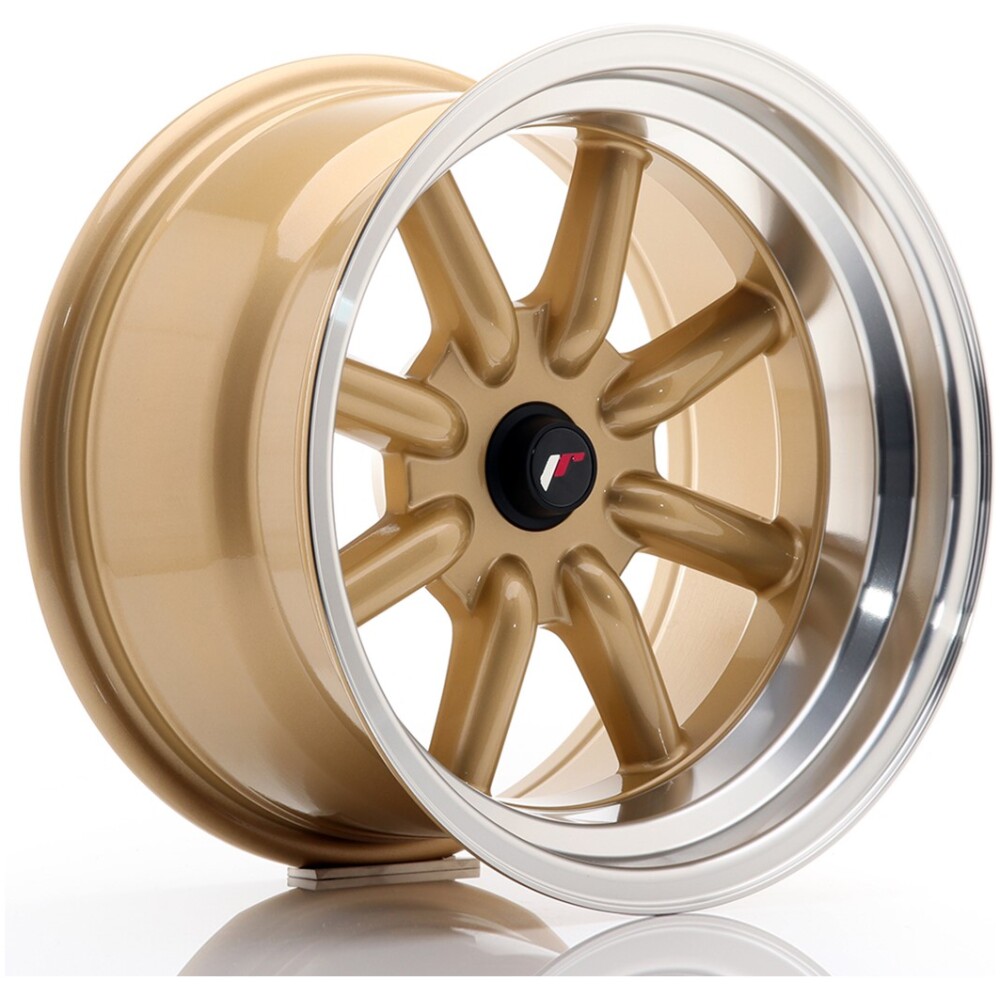 JR Wheels JR19 16x9 ET-25-(-15) BLANK Gold w/ Machined Lip