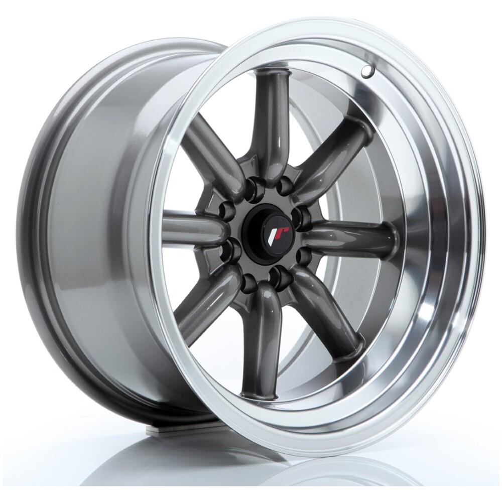 JR Wheels JR19 16x9 ET-15 4x100/114 Gun Metal w/ Machined Lip