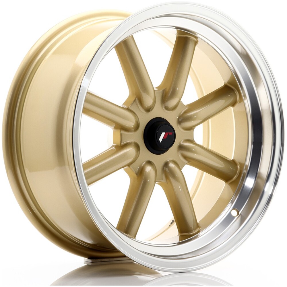 JR Wheels JR19 17x8 ET-20-0 BLANK Gold w/ Machined Lip