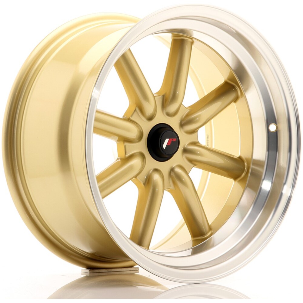 JR Wheels JR19 17x9 ET-25-(-10) BLANK Gold w/ Machined Lip