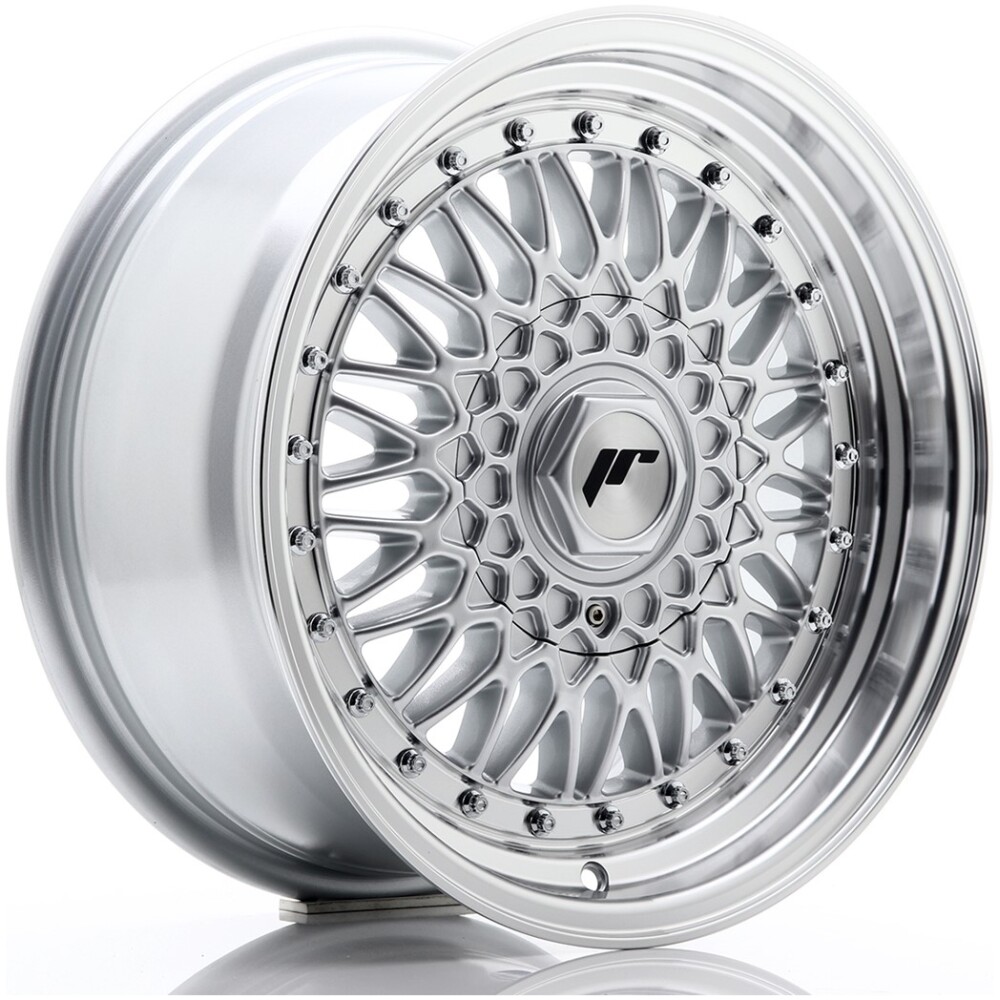 JR Wheels JR9 16x7,5 ET25 4x100/108 Silver w/ Machined Lip+Silver Rivets