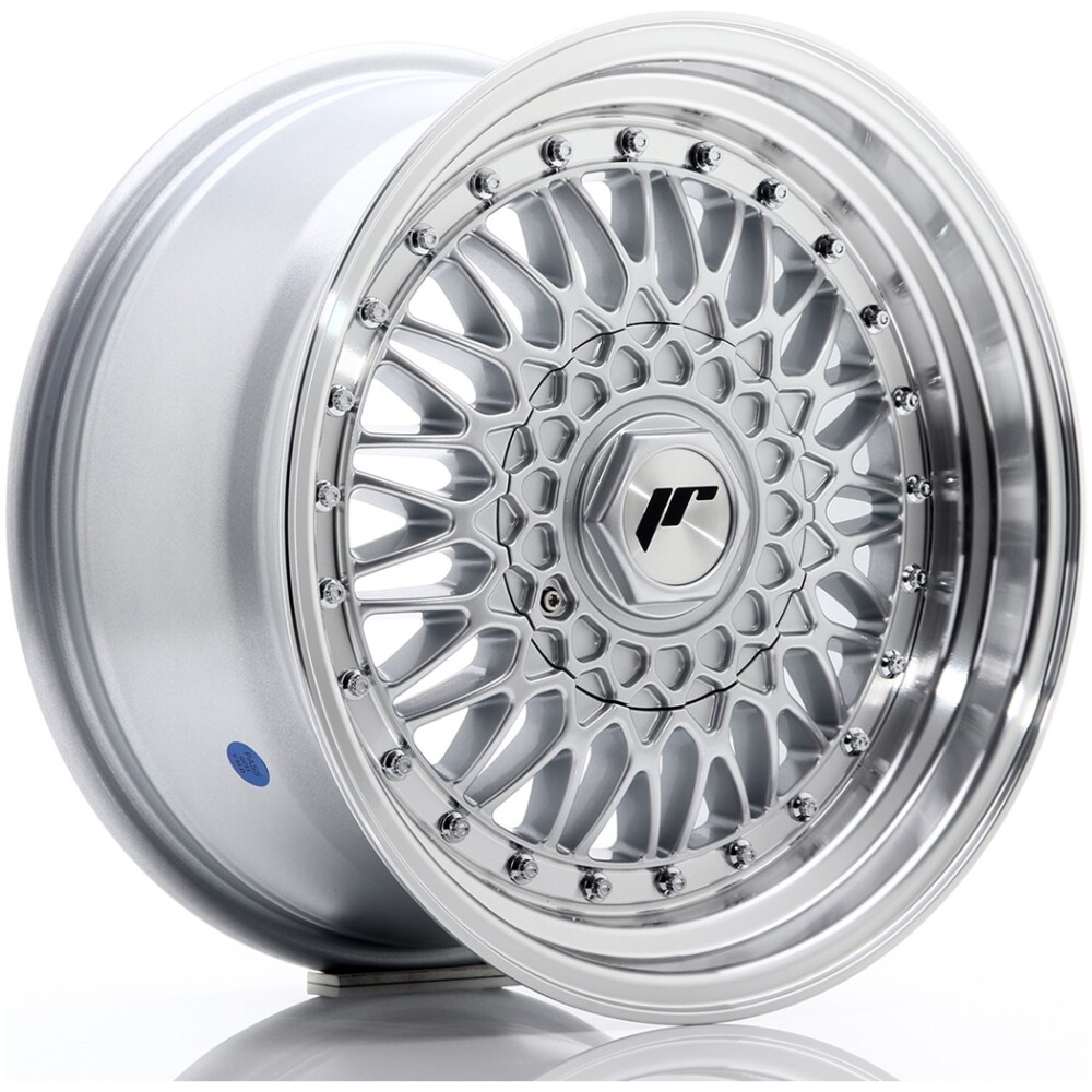 JR Wheels JR9 16x8 ET25 4x100/108 Silver w/ Machined Lip+Silver Rivets