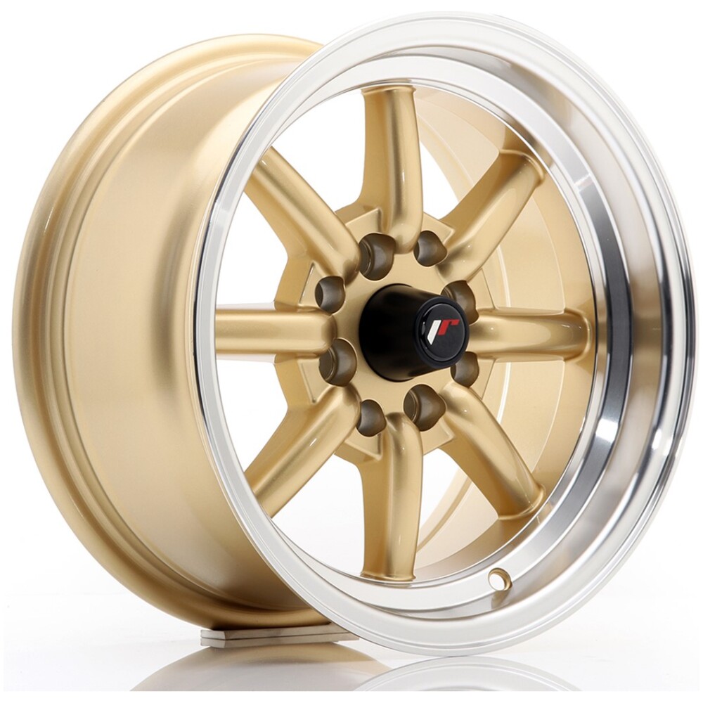 JR Wheels JR19 14x7 ET0 4x100/114 Gold w/ Machined Lip