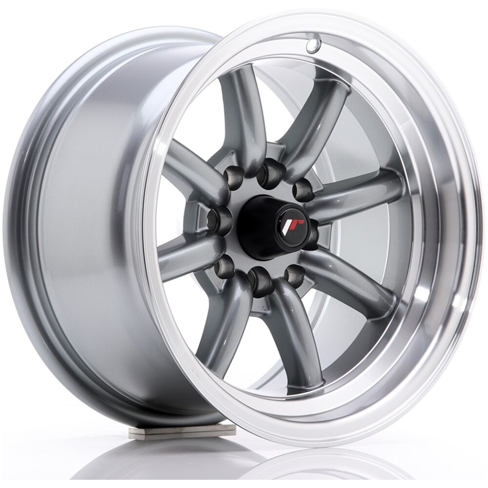 JR Wheels JR19 14x8 ET-13 4x100/114 Gun Metal w/ Machined Lip