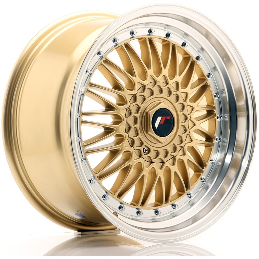 JR Wheels JR9 18x9 ET20-40 BLANK Gold w/ Machined Lip