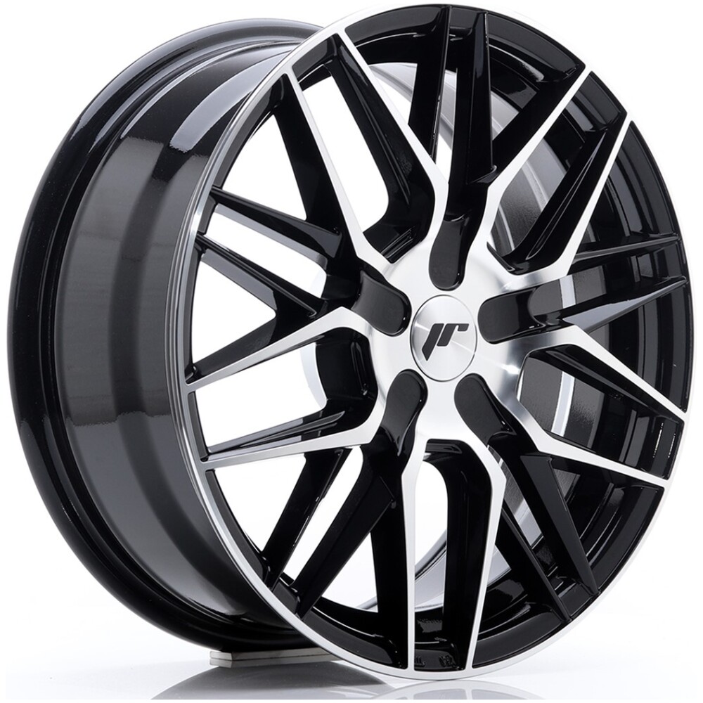 JR Wheels JR28 17x7 ET20-45 BLANK Gloss Black Machined Face