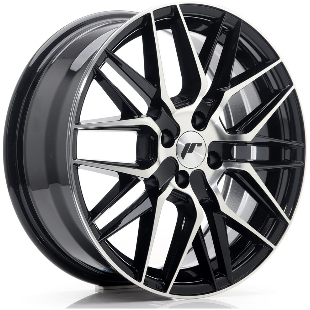 JR Wheels JR28 17x7 ET40 4x100 Gloss Black Machined Face