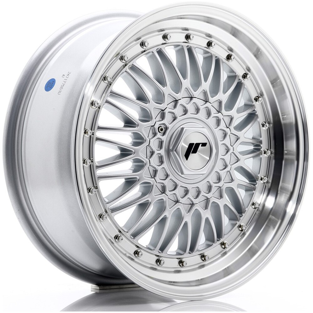 JR Wheels JR9 17x7,5 ET20-35 BLANK Silver w/ Machined Lip+Silver Rivets