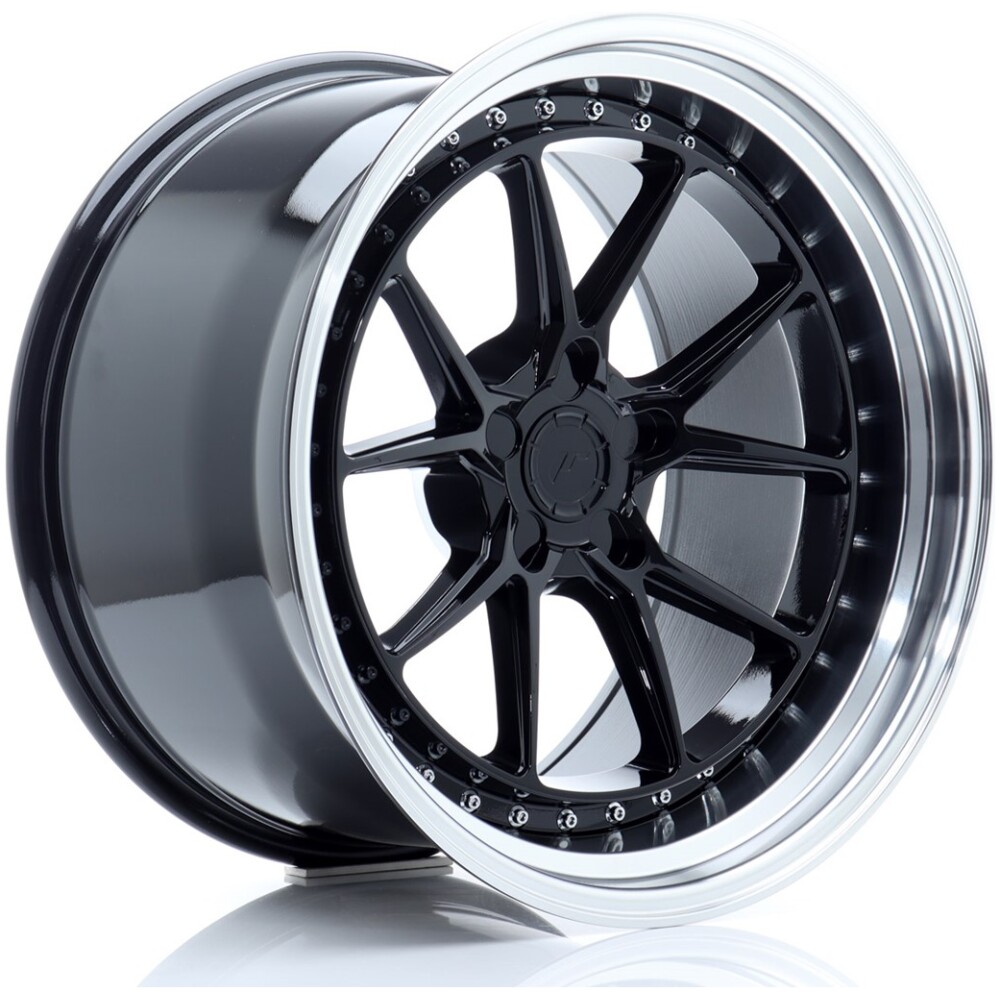 JR Wheels JR39 19x11 ET0-25 5H BLANK Gloss Black w/ Machined Lip