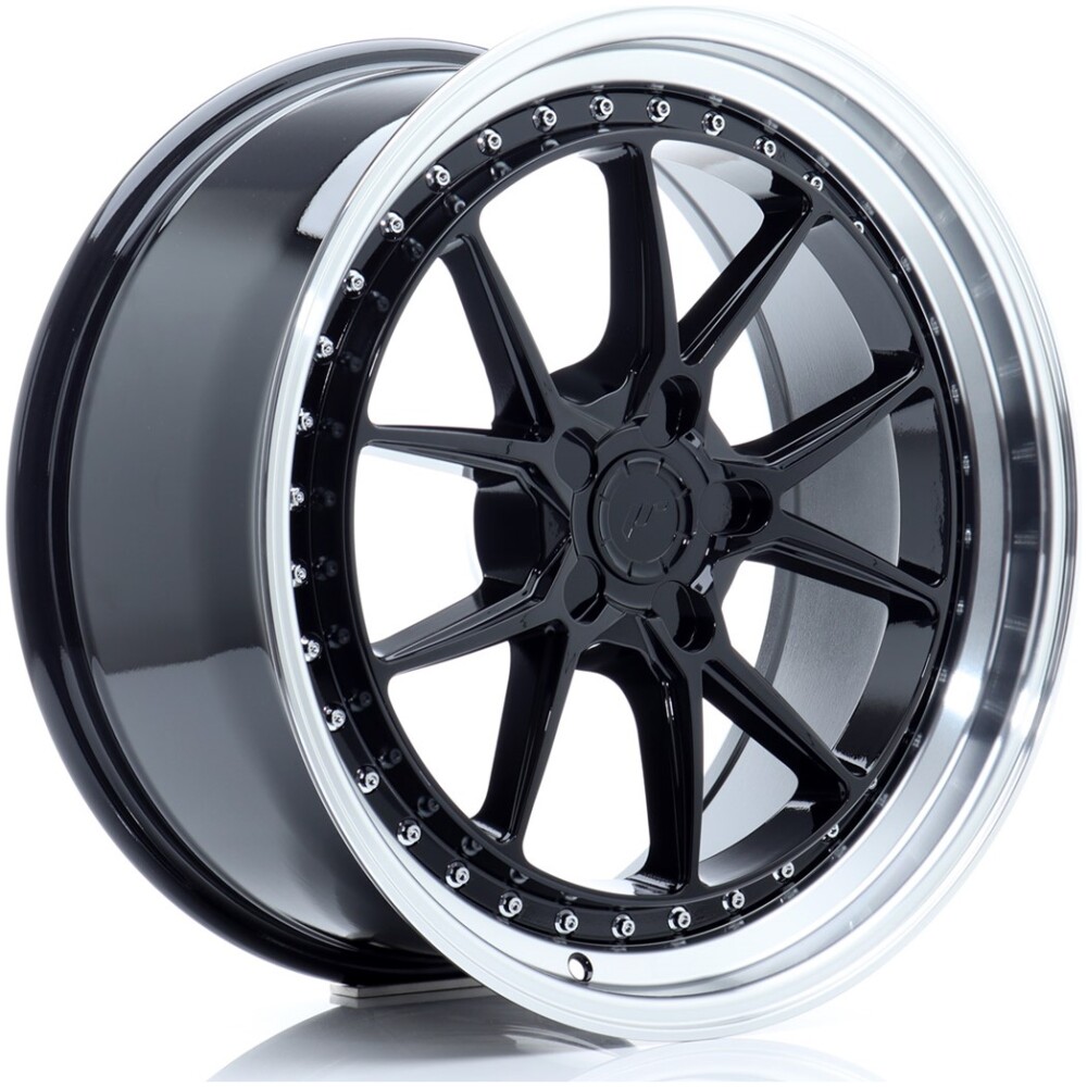 JR Wheels JR39 19x8,5 ET15-35 5H BLANK Gloss Black w/ Machined Lip