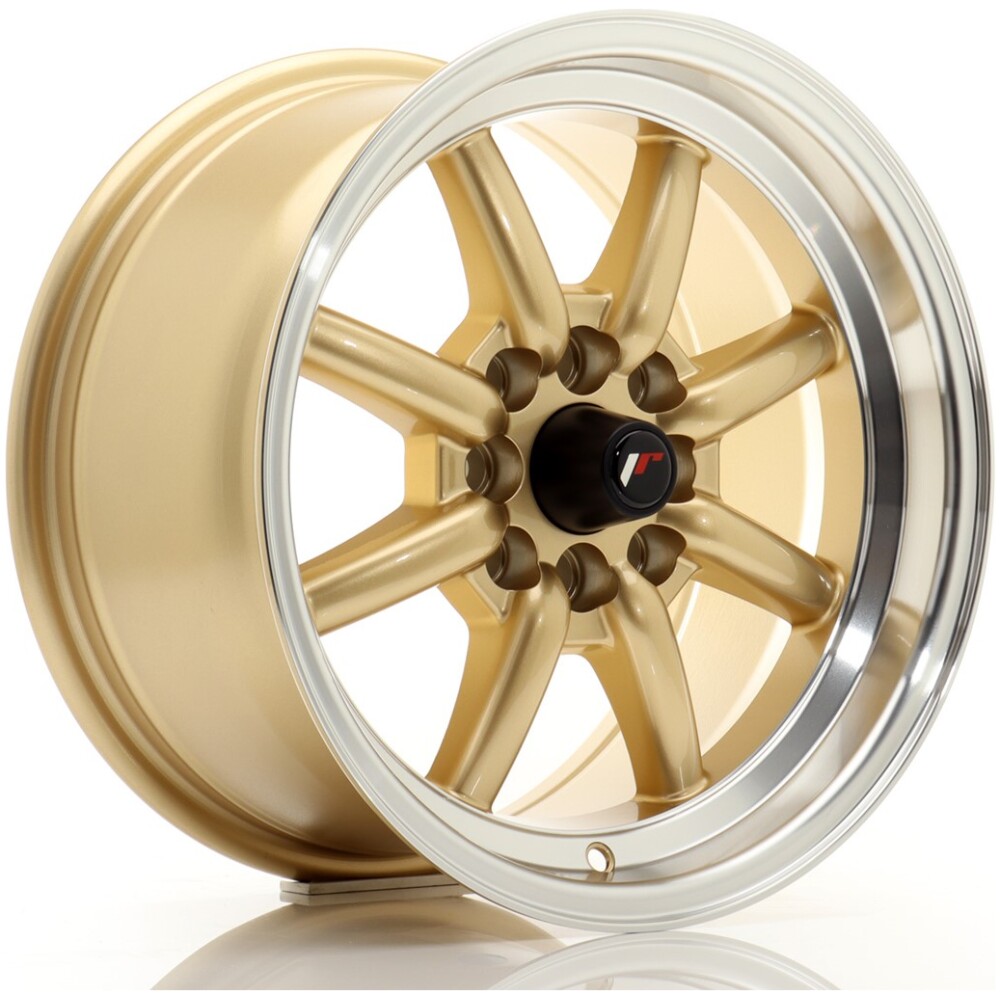 JR Wheels JR19 15x8 ET20 4x100/114 Gold w/ Machined Lip