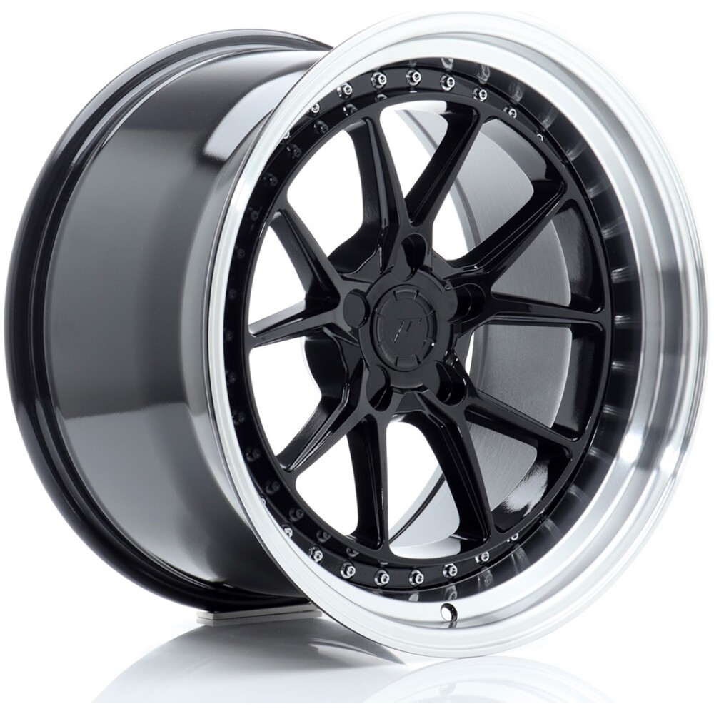 JR Wheels JR39 18x10,5 ET15-22 5H BLANK Gloss Black w/ Machined Lip