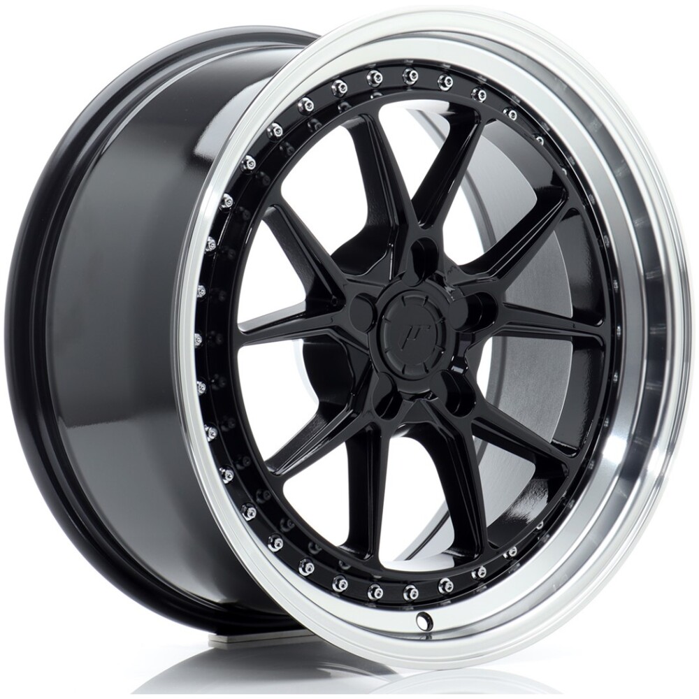 JR Wheels JR39 18x8,5 ET15-35 5H BLANK Gloss Black w/ Machined Lip