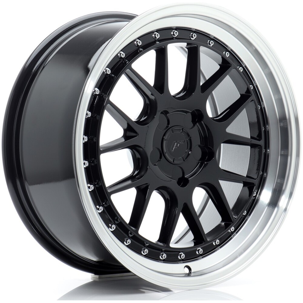 JR Wheels JR40 18x8,5 ET15-35 5H BLANK Gloss Black w/ Machined Lip