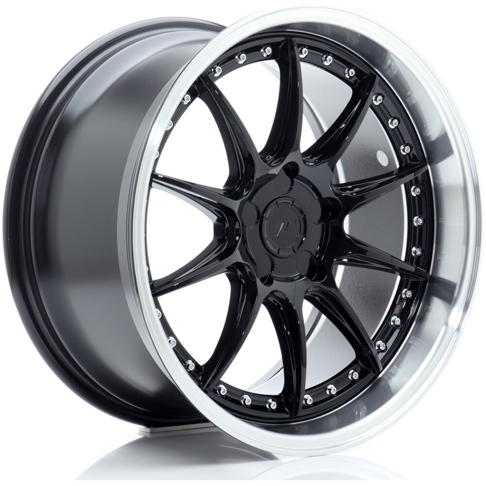 JR Wheels JR41 18x9,5 ET15-35 5H BLANK Gloss Black w/ Machined Lip