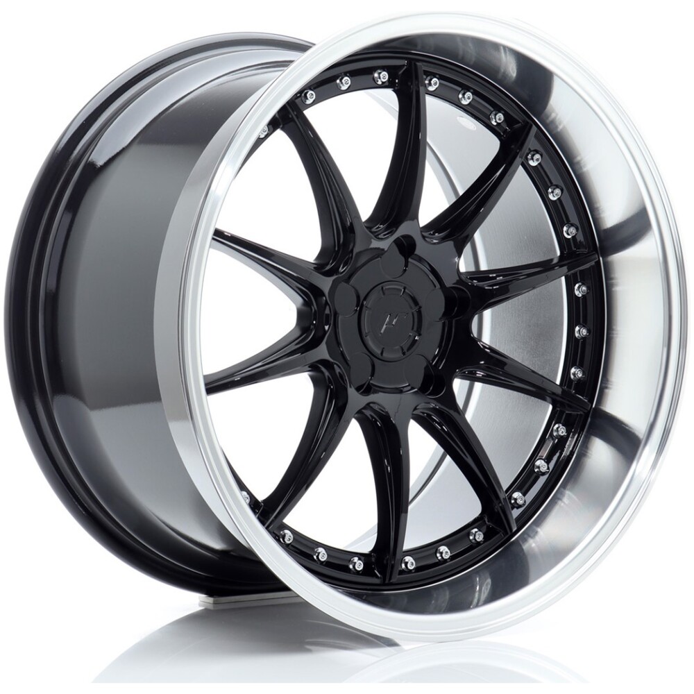 JR Wheels JR41 19x11 ET12-25 5H BLANK Gloss Black w/ Machined Lip