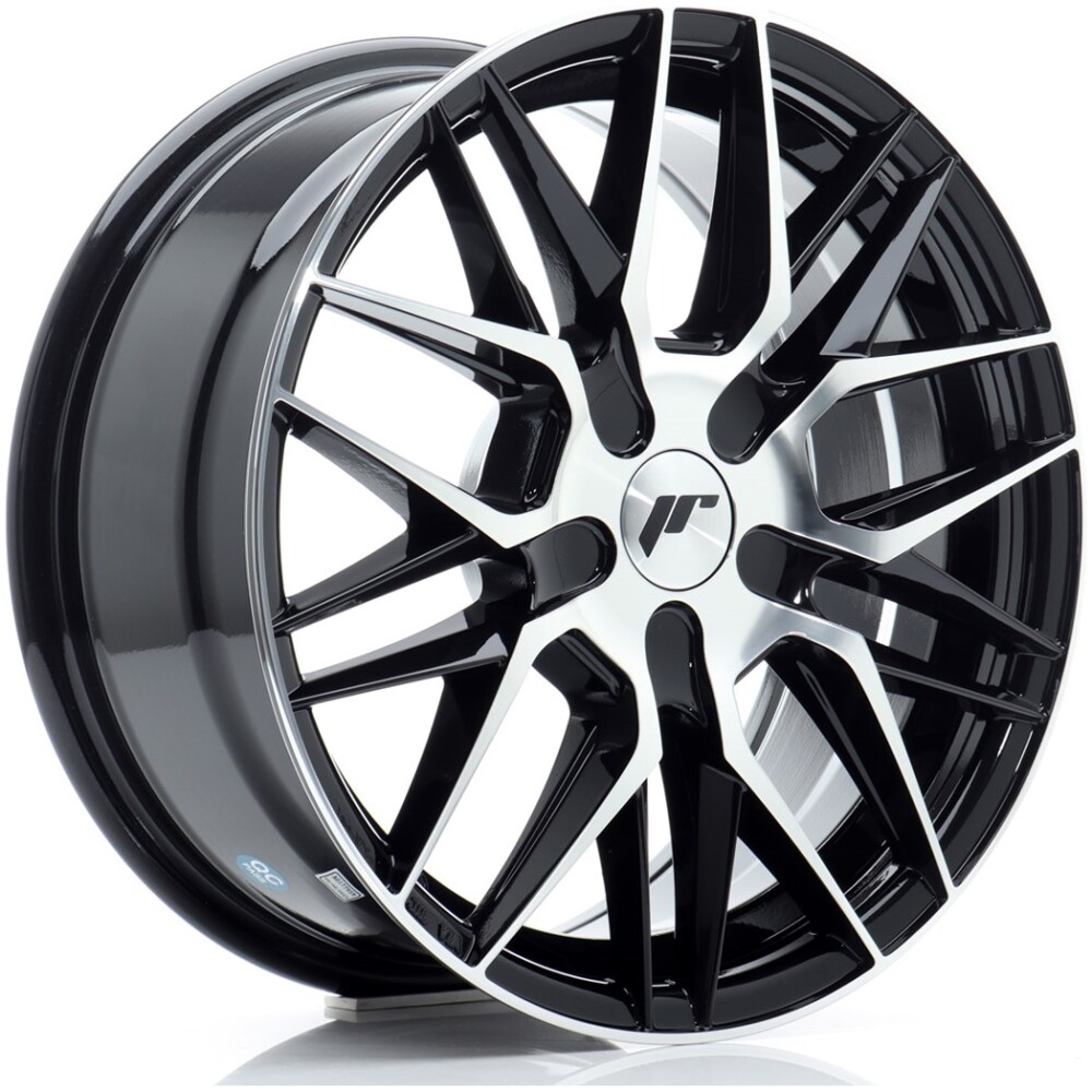 JR Wheels JR28 16x7 ET20-40 BLANK Gloss Black Machined Face