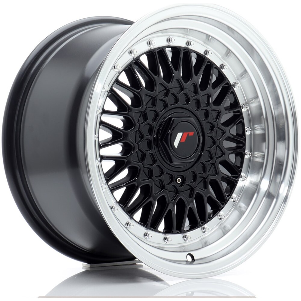 JR Wheels JR9 16x9 ET20 BLANK Gloss Black w/ Machined Lip