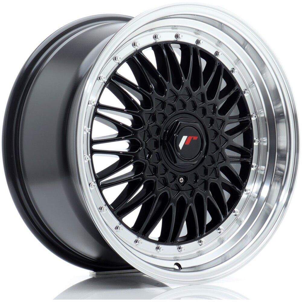 JR Wheels JR9 18x9 ET20-40 BLANK Gloss Black w/ Machined Lip