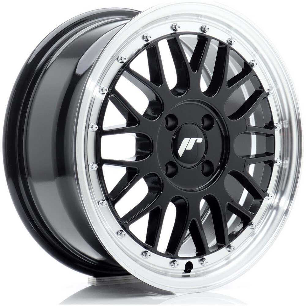 JR Wheels JR23 16x7 ET40 4x100 Gloss Black w/ Machined Lip