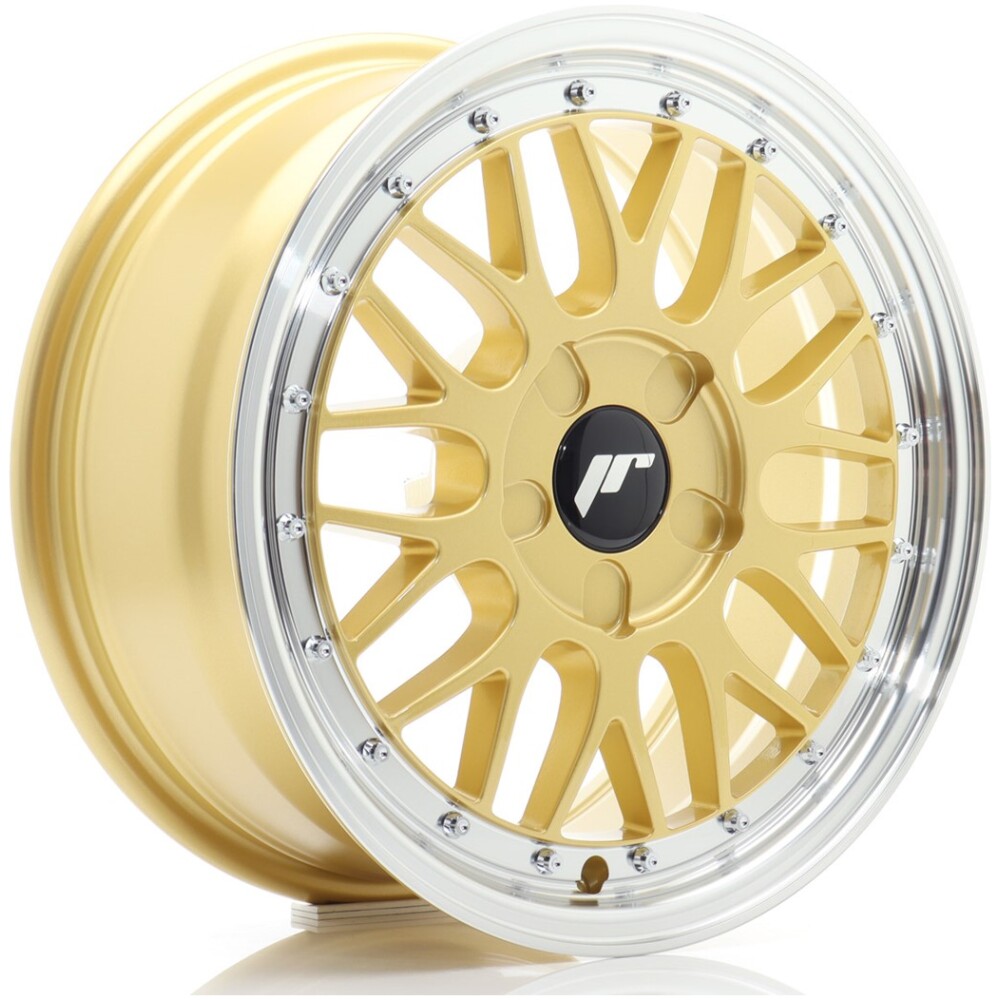 JR Wheels JR23 16x7 ET20-45 5H BLANK Gold w/ Machined Lip