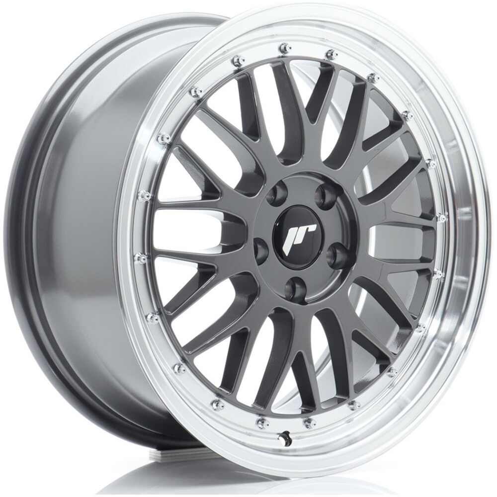 JR Wheels JR23 18x8 ET40 5x112 Hyper Gray w/ Machined Lip