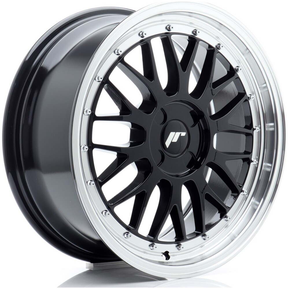 JR Wheels JR23 18x8 ET20-42 4H BLANK Gloss Black w/ Machined Lip