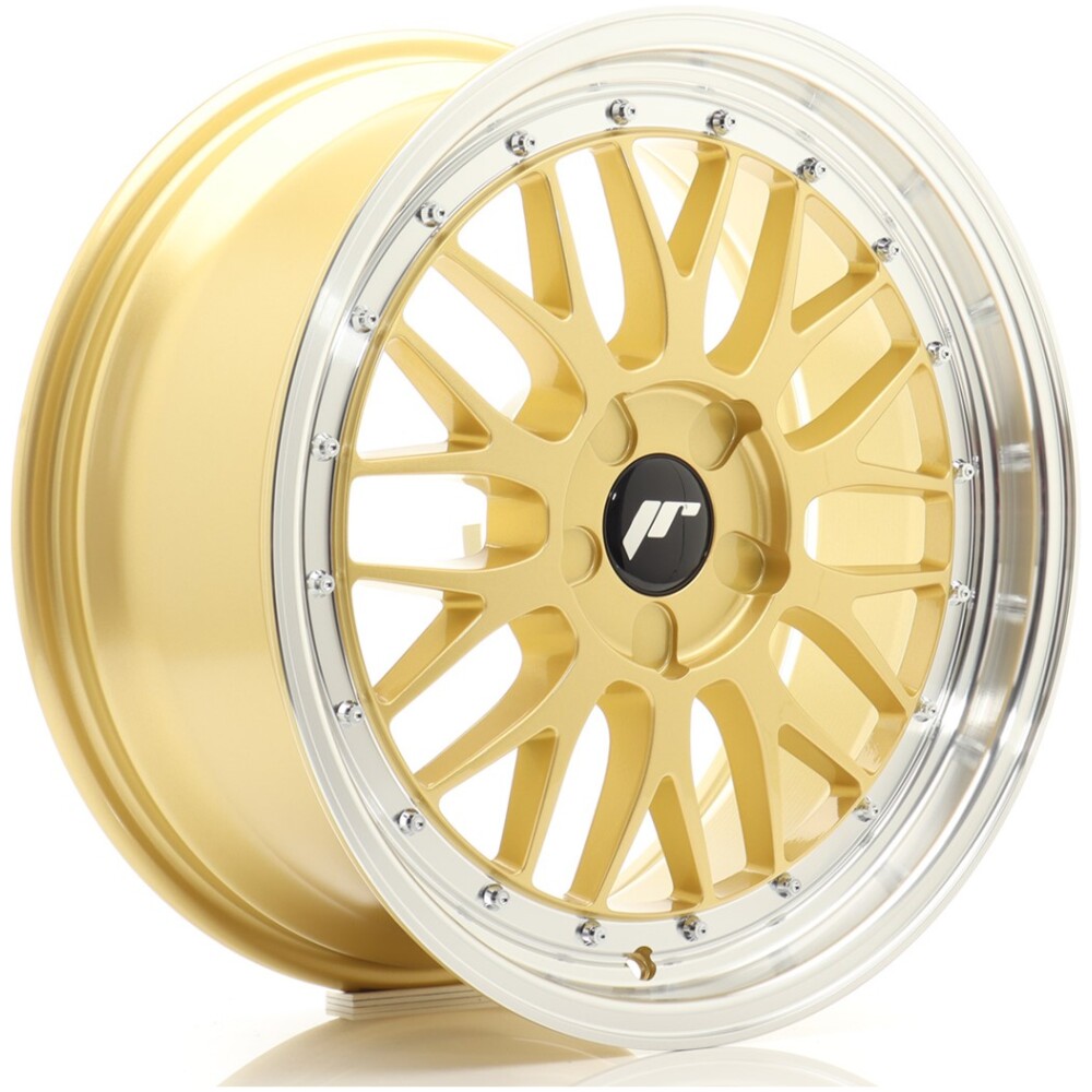 JR Wheels JR23 18x8 ET20-42 5H BLANK Gold w/ Machined Lip