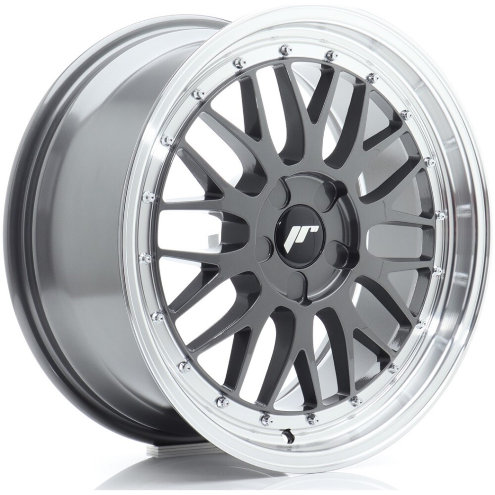 JR Wheels JR23 18x8 ET20-42 5H BLANK Hyper Gray w/ Machined Lip