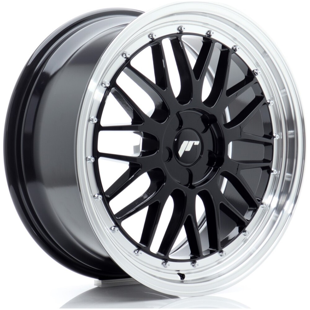 JR Wheels JR23 19x8 ET20-40 5H BLANK Gloss Black w/ Machined Lip