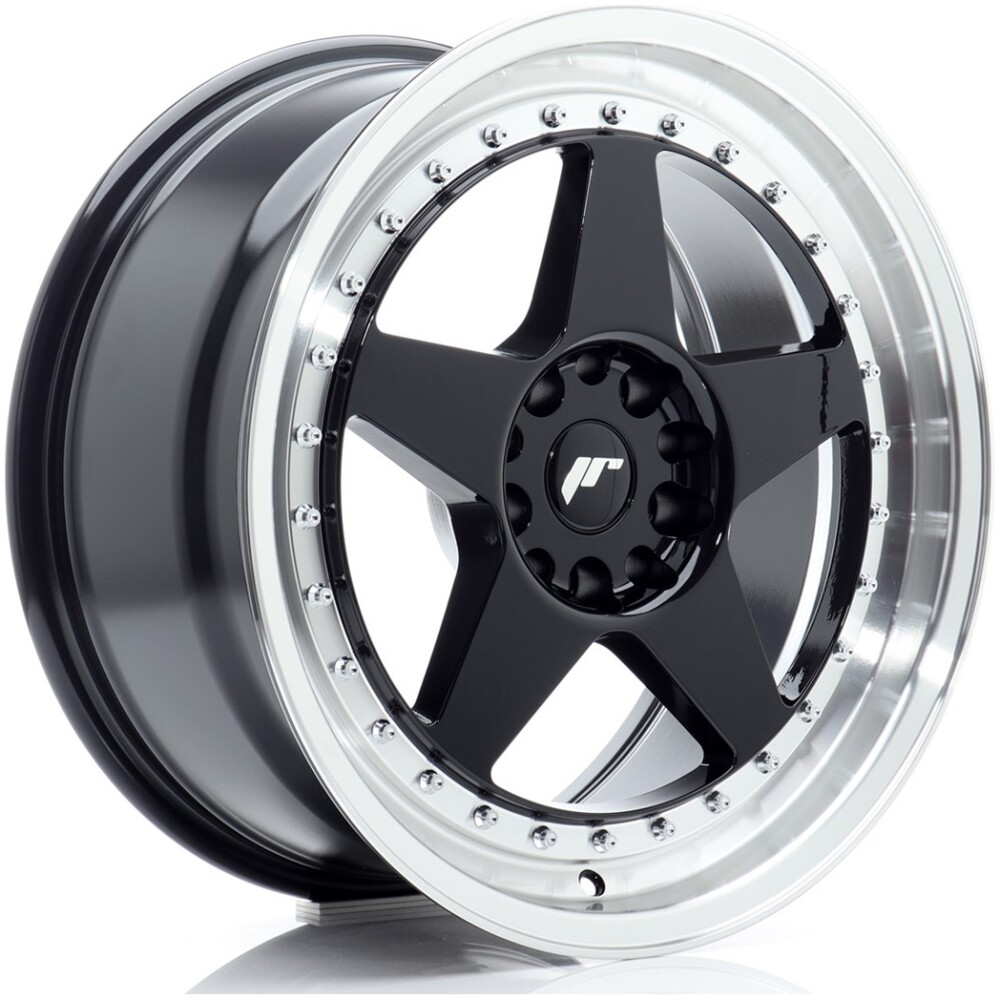 JR Wheels JR6 18x8,5 ET22 5x114,3/120 Gloss Black w/ Machined Lip