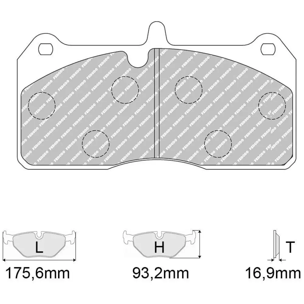 Ferodo DS2500 pastiglie freno anteriori per pinze AP Racing CP8318 D70 HSV 6P/CP8520/CP9560 FRP3136H